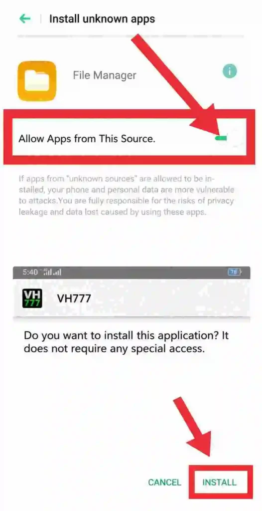 VH777 Game